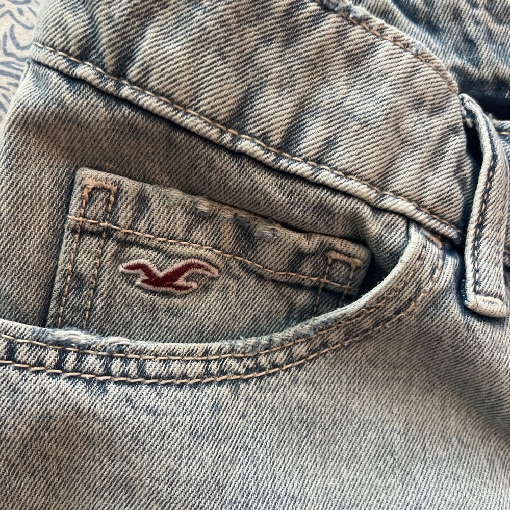 Hollister Faded Blue Denim Mini Skirt - Picture 2 of 4